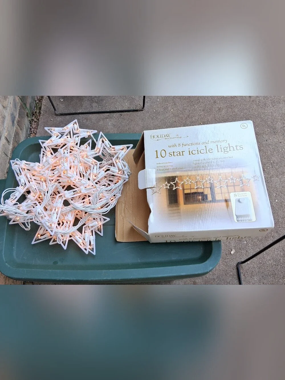 White 10-Star Icicle Lights - Warm White
